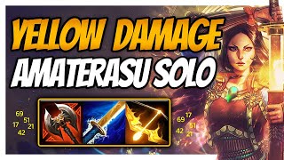 THE ULTIMATE YELLOW DAMAGE AMATERASU BUILD  Smite Amaterasu solo [upl. by Hadias]