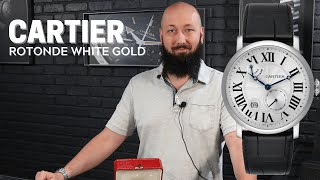 Cartier Rotonde 18K White Gold Watch Review  SwissWatchExpo [upl. by Amliw]