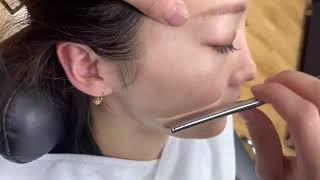 ASMR Rare Razor Shave10 Years Younger to Shave vellus hair and Cuticles on Female Customers Face [upl. by Sadira]