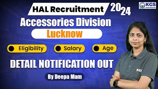 HAL RECRUITMENT 2024 OUT  HAL NEW VACANCY 2024 Lucknow  HAL SALARY APPLY DATE amp ELIGIBILITYAGE [upl. by Samantha]