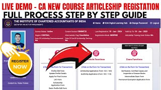 live Demo   CA Articleship Registration process  ICAI Articleship Registration Process Full Guide [upl. by Tutankhamen]