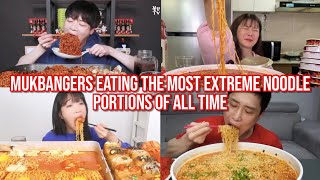 mukbangers eating the most EXTREME noodle portions of all time [upl. by Sone]