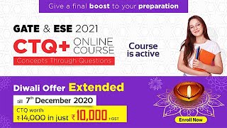 Concepts Through Questions CTQOnline Course CE ME EE EC CS IN  GATE amp ESE 2021 MADE EASY [upl. by Annaillil538]