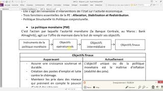 Séance 1 Economie monétaire et Financière II Chap 1 La politique monétaire [upl. by Allina]