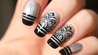 Vernis holographique et stripping tape Nailart facile [upl. by Semela829]