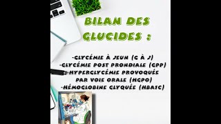 Bilan des Glucides glycémie à jeunGPPHGPOHBA1C [upl. by Leonard828]