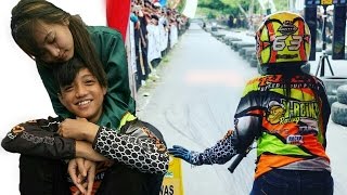 Cantiknya Wiwi Mungils Pake Helmnya Alvan Cebonk joki Drag Bike Matic Mio [upl. by Franza]