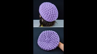 Easy volumetric crochet beret hat Tutorial for beginners Miarti🧶 [upl. by Ramirol741]