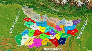 Bihar  1 Districts Longitude amp Latitude Boundary Line and other facts [upl. by Shandy]