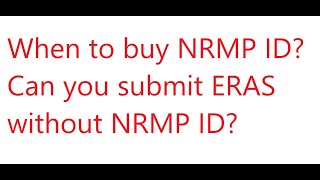 When to buy NRMP ID DO I NEED IT FOR ERAS APPLICATION WHICH PROGRAMS CAN BE ADDED 2 YOUR ROL LIST [upl. by Crandall]