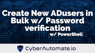 13 Create New Active Directory Users in Bulk with Password verification [upl. by Ewnihc239]