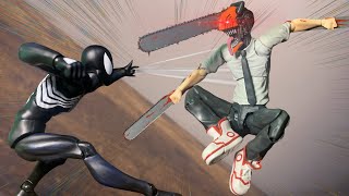 Chainsaw Man vs SpiderMan Stop Motion [upl. by Isoais122]