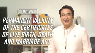 Permanent Validity of the Certificates of Live Birth Death and Marriage Act [upl. by Alolomo]