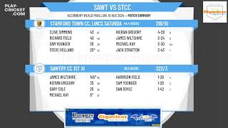 Sawtry CC 1st XI v Stamford Town CC Lincs Saturday 2nd XI [upl. by Oiceladni261]