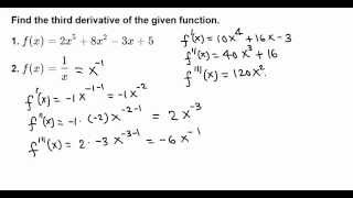 finding third derivative [upl. by Norrehs191]