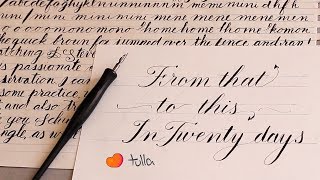 Learning Copperplate Day 20 See my Progress [upl. by Kenward523]