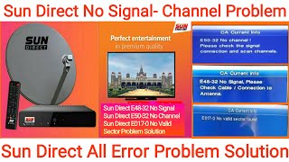 Sun Direct E5232 amp Sun Direct E4832 No Signal  Sun Direct E0170 No Valid Sector Found Problem [upl. by Alimaj212]