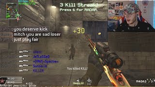 quotSad loser hackquot COD4 Modern Warfare Sniping INSANE [upl. by Pessa]