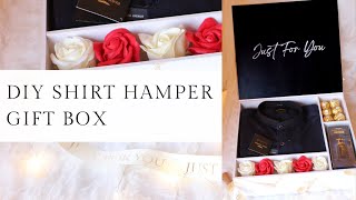 How To Make Shirt Hamper Box At Home  Shirt Box Tutorial  Classy Shirt Box  Gift For Him [upl. by Michelina]