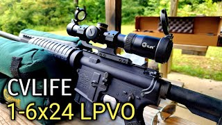 CVLIFE 16x24 LPVO Illuminated Reticle Scope Review amp Shoot 30mm Red Green [upl. by Rramed]