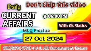 Current Affairs Today MCQ Practice  Most important current affairs today currentaffairs gk [upl. by Dagney663]