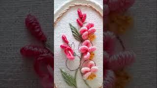 Bullion knotMost viral embroidery embroiderylove flowerembroidery crochet bullionknotstitch [upl. by Noakes]