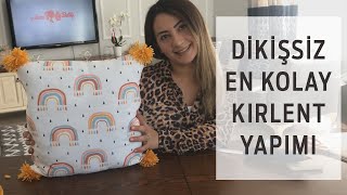 Dikişsiz En Kolay Kırlent Yapımı DIY [upl. by Poppo]