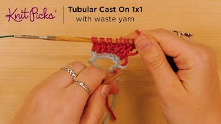 HowTo Tubular Cast On with Waste Yarn [upl. by Atiuqahs]