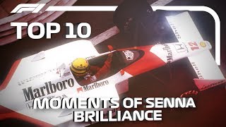 Top 10 Moments of Ayrton Senna Brilliance [upl. by Marshal]