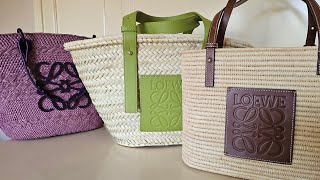 LOEWE raffia basket bags collection 2024 Mi colección de capazos de rafia de Loewe 2024 [upl. by Yessak]