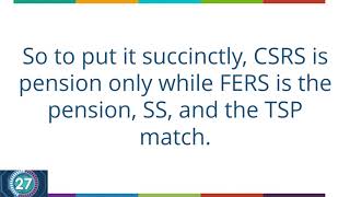 FERS vs CSRS [upl. by Refotsirc]