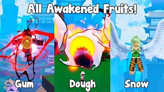 ALL REWORK AWAKENED FRUITS DAMAGE amp SHOWCASE in King Legacy [upl. by Samtsirhc]