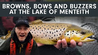 Stillwater Fly Fishing  Buzzers Brown Trout and Rainbow Trout at the Lake of Menteith [upl. by Pals287]