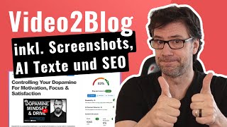 😲 VideoToBlog Review  Dieses 49Tool ist erstaunlich [upl. by Suirtimid]