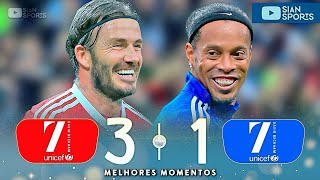 APOSENTADO E LINDO DAVID BECKHAM E RONALDINHO DESTRUÍRAM NESSE AMISTOSO CONTRA AS LENDAS DO FUTEBOL [upl. by Damle51]