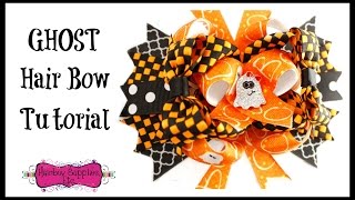 How to Make a Ghost Hair Bow  Halloween Hair Accessories  Hairbow Supplies Etc [upl. by Sille]