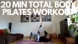 20 MIN TOTAL BODY PILATES WORKOUTWARM UP ABSLEGSBUTTARMS AND STRETCH [upl. by Thoma]