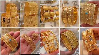 Top Trending Gold Bangles design 2024 Royal Gold Bangles designsBridal Gold Bangles [upl. by Sanfourd]