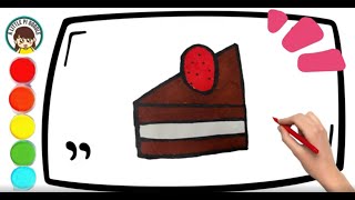 😊❤️How To Draw a Strawberry Cake  By Step 👩‍🎨Painting amp Coloring howtodraw drawidea drawingseasy [upl. by Nonnahsed]