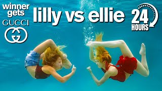 Lilly vs Ellie 24 Hour Underwater Photo Challenge Winner Gets GUCCI [upl. by Dloraj148]