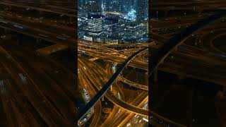 Dubai Timelapse at Night 8K 🌃  Aerial Drone View of Roads amp Skyscrapers [upl. by Gerladina338]