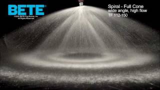 Full Cone Spiral Spray Nozzles BETE TF 112150 [upl. by Mraz]