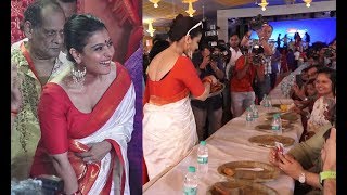 Gorgeous Kajol In A Never Seen Before Avatar At Durga Puja Festival [upl. by Lishe]