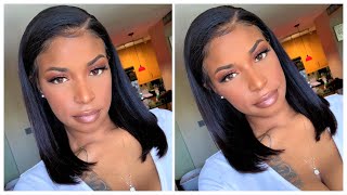 The Best Human Hair Bob Lace Frontal Wig  14 inch Frontal Wig install For Beginners  Ayiyi Hair [upl. by Lavinie263]