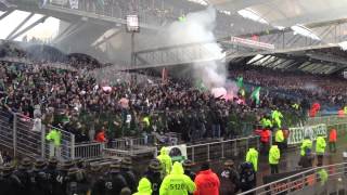 OL  ASSE  Jet de fumigènes après le but stéphanois 28 Avril 2013 [upl. by Orwin]