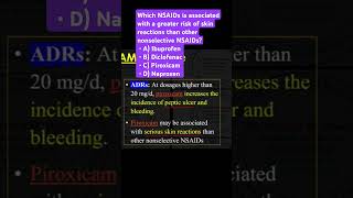 Which NSAID is associated with a greater risk of skin reactions than other nonselective NSAIDs [upl. by Attenol]