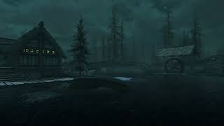 A Dock in Morthal  Wind amp Flowing Water Ambience  Music  Skyrim [upl. by Ahsiugal]