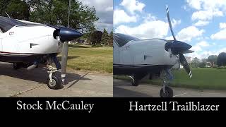 Comparing the Hartzell Trailblazer prop to the original McCauley starting and stopping [upl. by Bilbe]