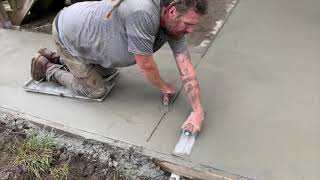 How To Pour and Finish A Concrete Patio Bull Float Sealing and Finishing Pt 3 [upl. by Anomis174]