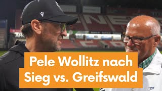 FC Energie Cottbus  ClausDieter Wollitz nach dem Sieg gegen Greifswalder FC [upl. by Anayrb]